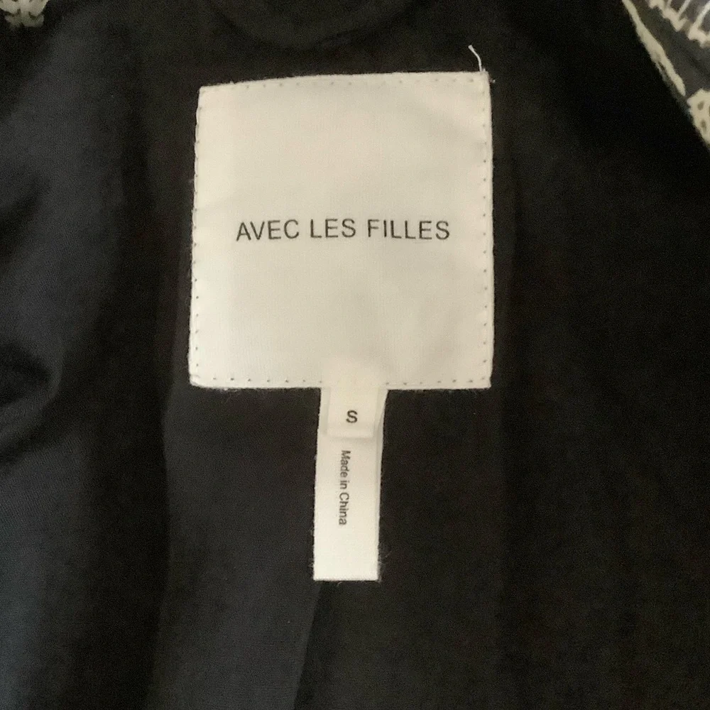 NWT Avec Les Filles Wool/Cotton Blend Mixed Print Quilted Coat, Snap Closure - Picture 7 of 15